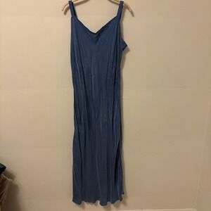 NEW J. Crew Gwyneth V-Neck Slip Dress Cupro-Blend Blue 16 Tall Wedding Guest
